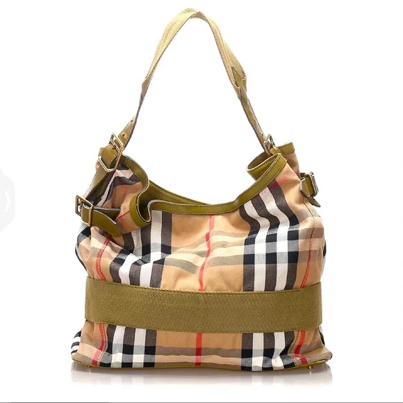 Authentic Burberry  House Check Canvas & Leather Details - Picture 4 of 15